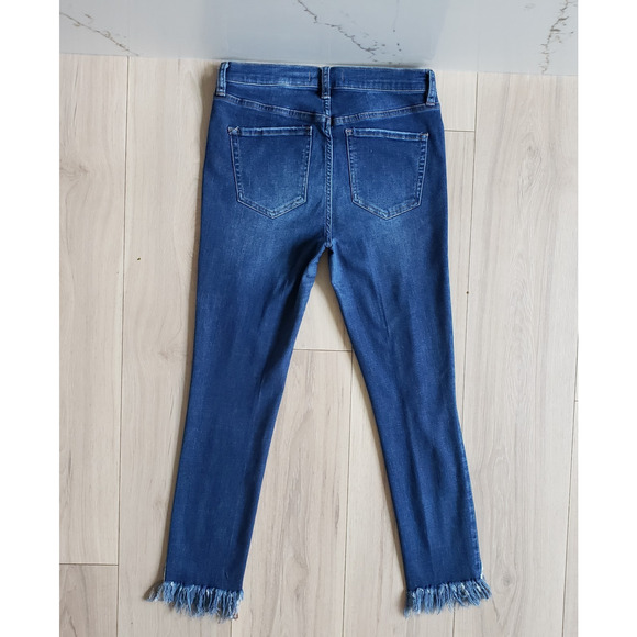 Free People Jeans Womens 28 Great Heights Frayed Fringe Boho Hem Pants 28x27 - Picture 2 of 10
